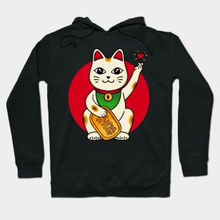 Cat lucky finger heart Hoodie